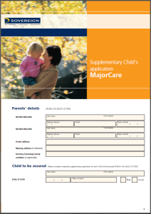 Sovereign_MajorCare_Supplementary_Child's_application_form